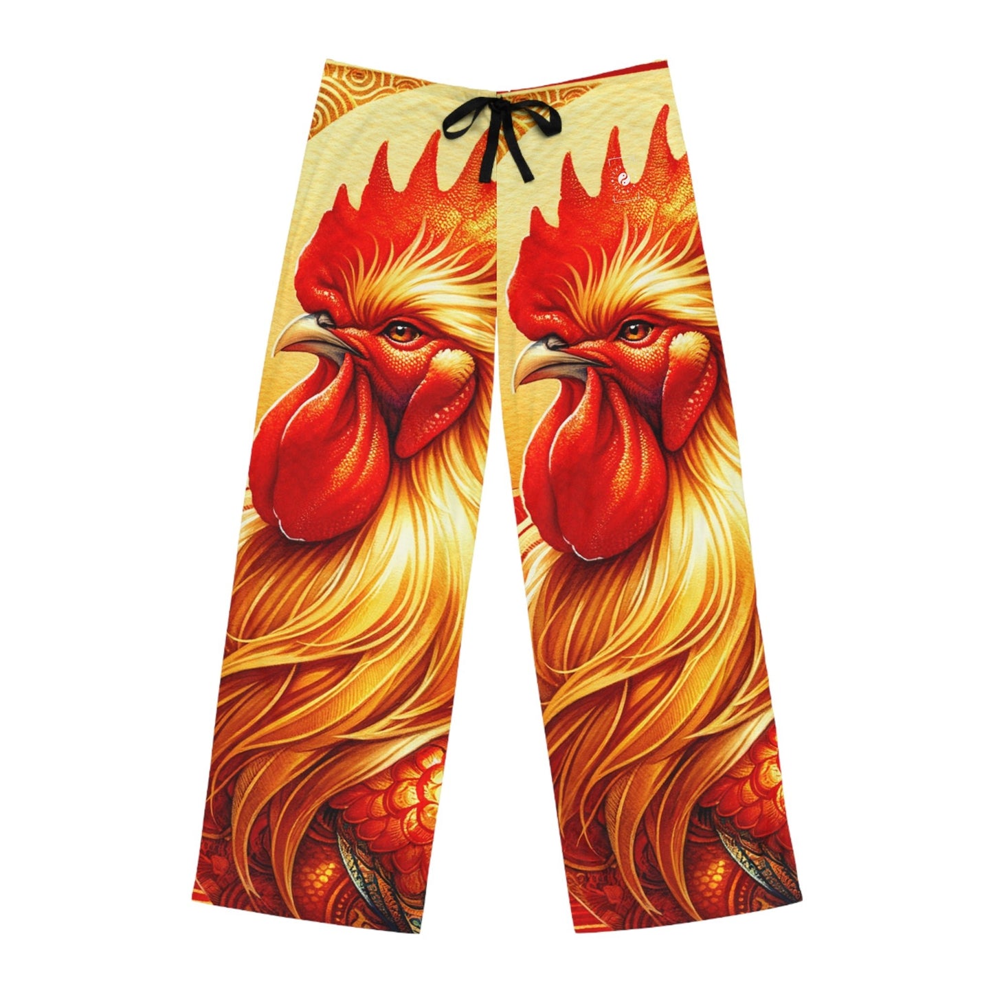 "Crimson Dawn: The Golden Rooster's Rebirth" - men's Lounge Pants - iSquaredYoga