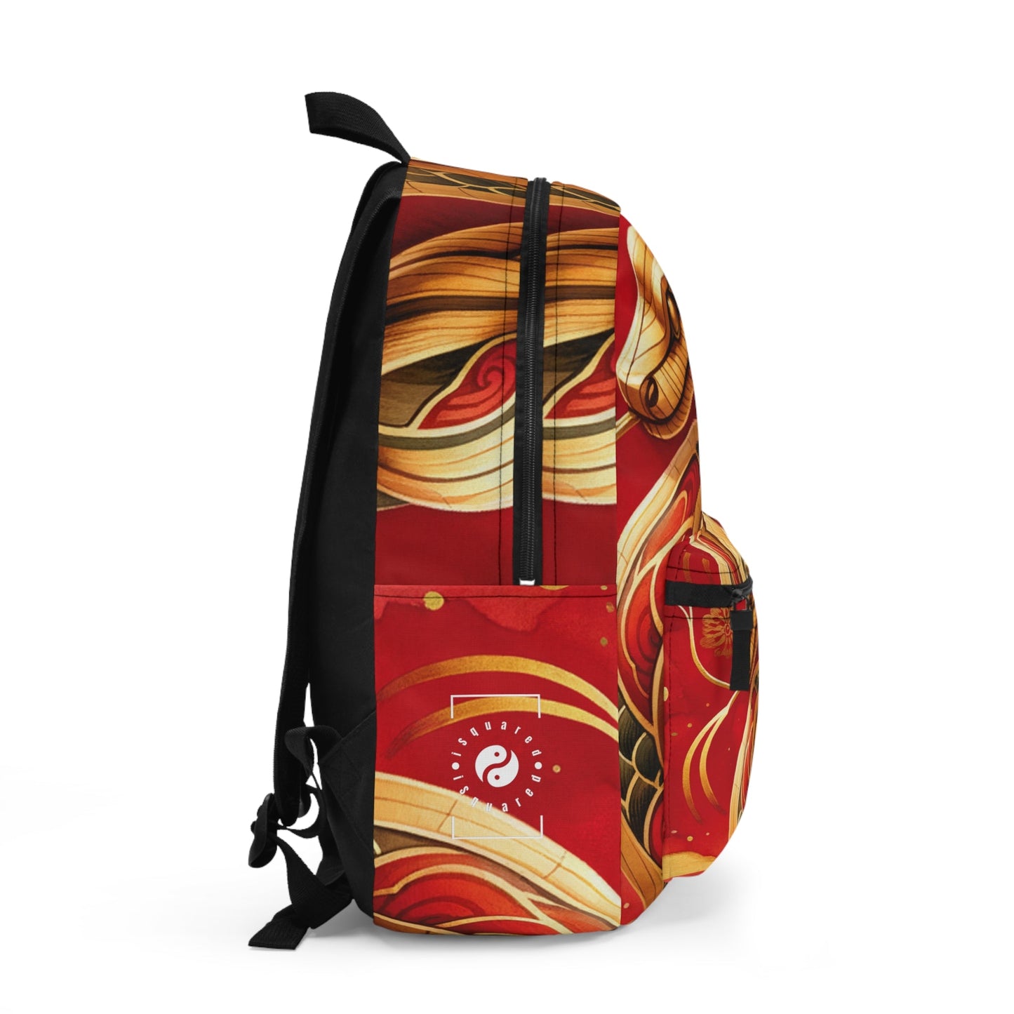 "Crimson Serenity: The Golden Snake" - Backpack - iSquaredYoga