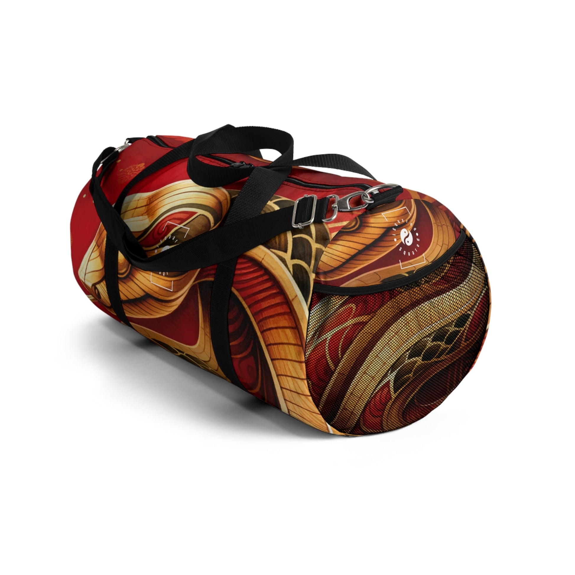 "Crimson Serenity: The Golden Snake" - Duffle Bag - iSquaredYoga