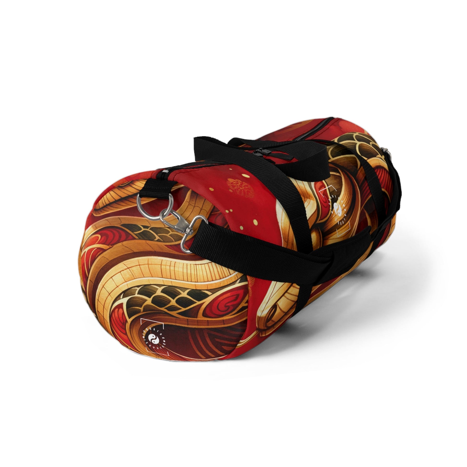 "Crimson Serenity: The Golden Snake" - Duffle Bag - iSquaredYoga