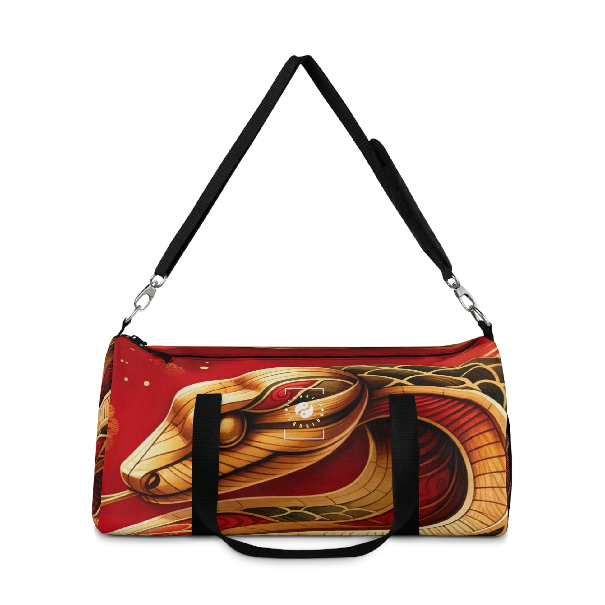 "Crimson Serenity: The Golden Snake" - Duffle Bag - iSquaredYoga