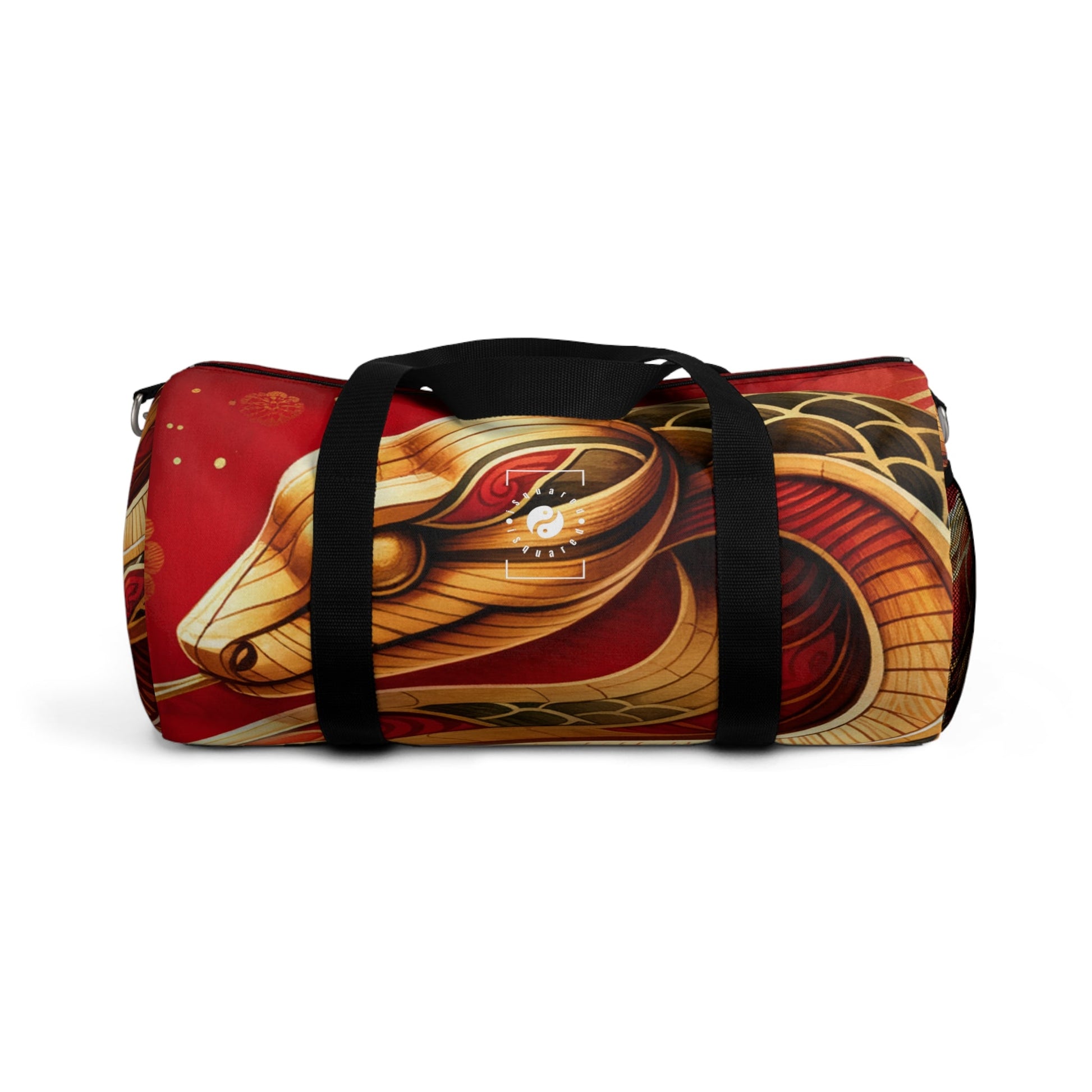 "Crimson Serenity: The Golden Snake" - Duffle Bag - iSquaredYoga