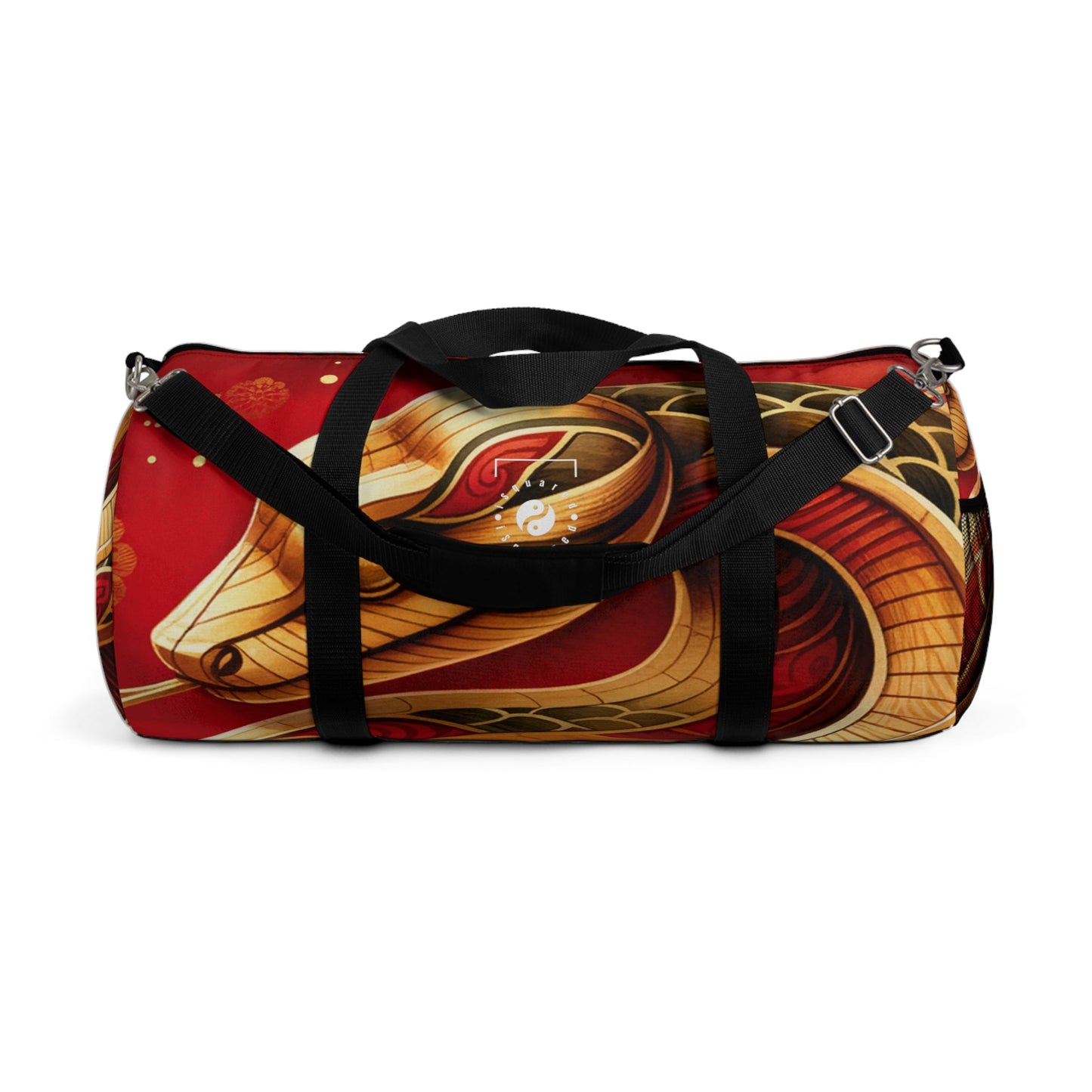 "Crimson Serenity: The Golden Snake" - Duffle Bag - iSquaredYoga