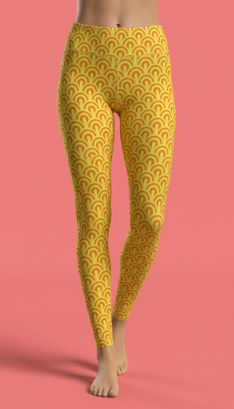 Sunbeam Yellow Patterned Leggings