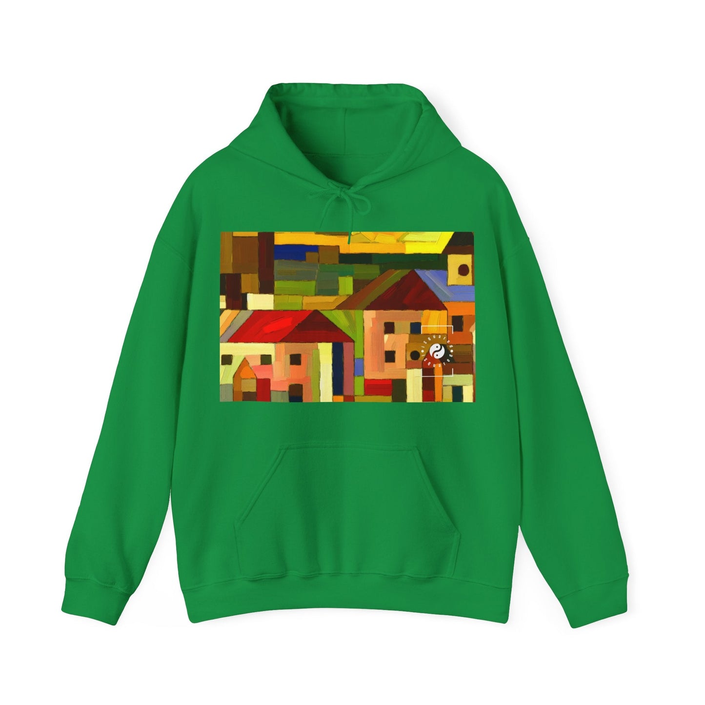 "Earthen Adobes in Hues of Hundertwasser" - Hoodie - iSquaredYoga