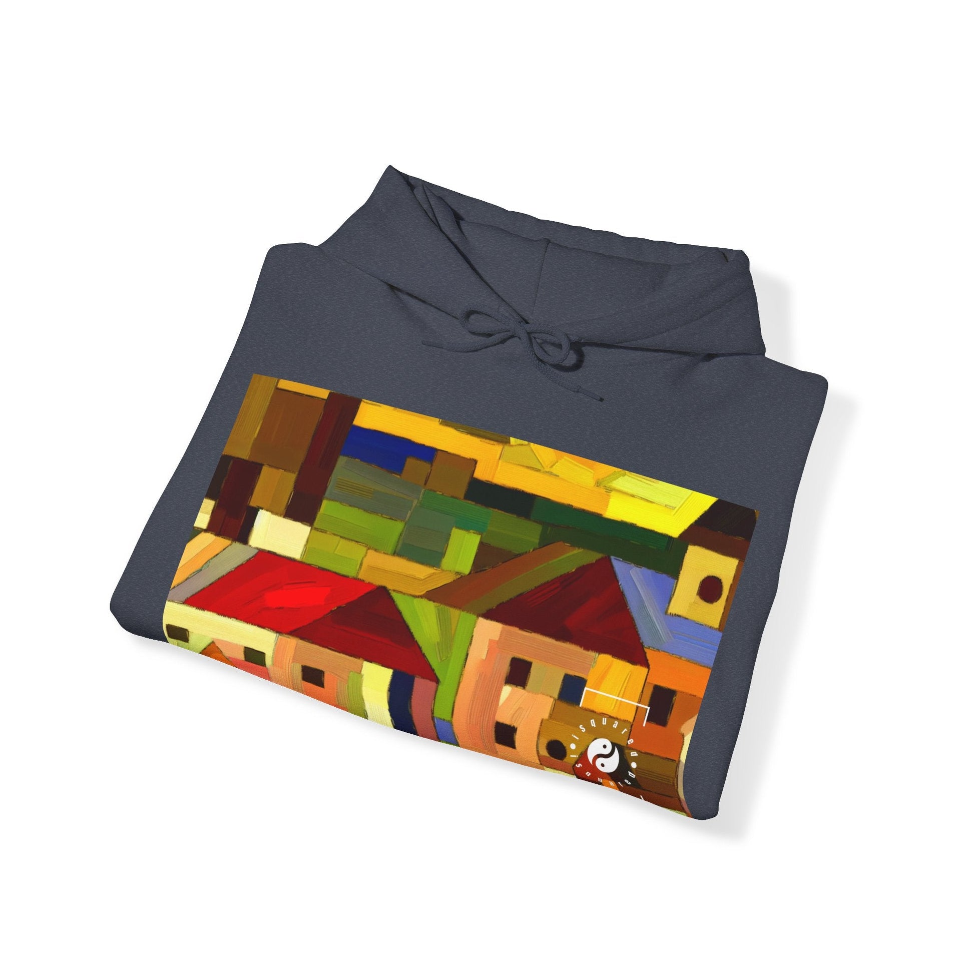 "Earthen Adobes in Hues of Hundertwasser" - Hoodie - iSquaredYoga