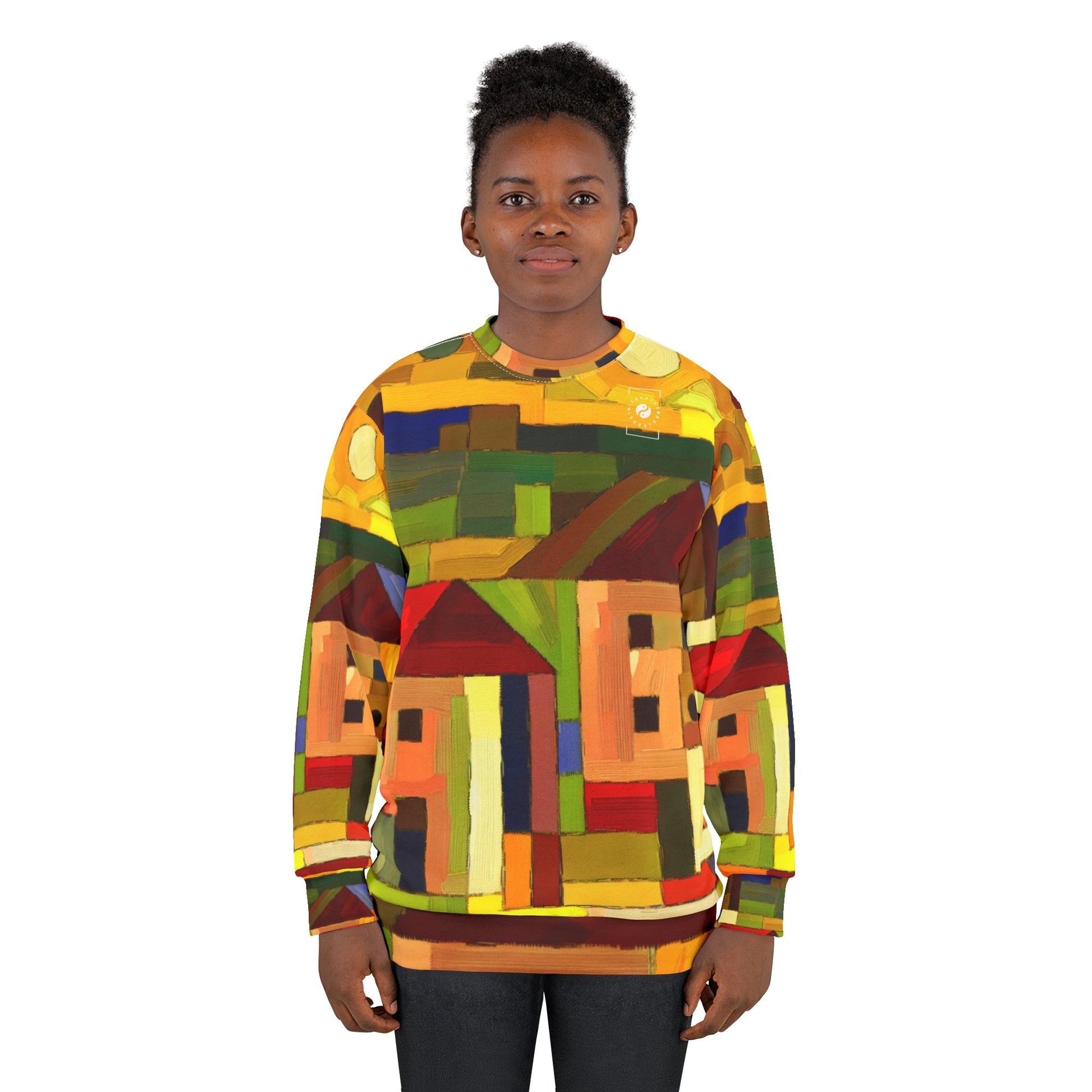 "Earthen Adobes in Hues of Hundertwasser" - Unisex Sweatshirt - iSquaredYoga