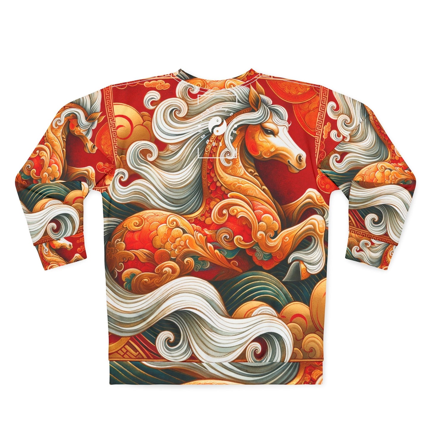 "Gold Gallop on Vermilion Vista: A Lunar New Year’s Ode" - Unisex Sweatshirt - iSquaredYoga